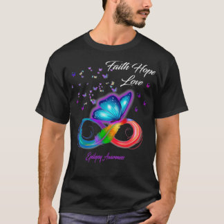 T-shirt Foi papillon Espoir Aimer Epilepsie Sensibilisatio