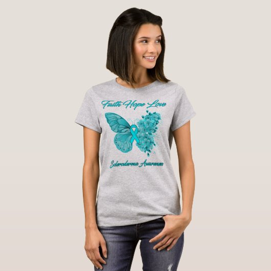 T-shirt Foi papillon Espoir Aimer Scleroderma Sensibilisat (Devant entier)