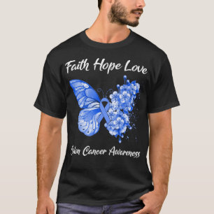 T-shirt Foi papillon Espoir Amour Colon Cancer Sensibilisa