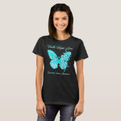 T-shirt Foi papillon Espoir Amour Conscience du cancer de  (Devant entier)