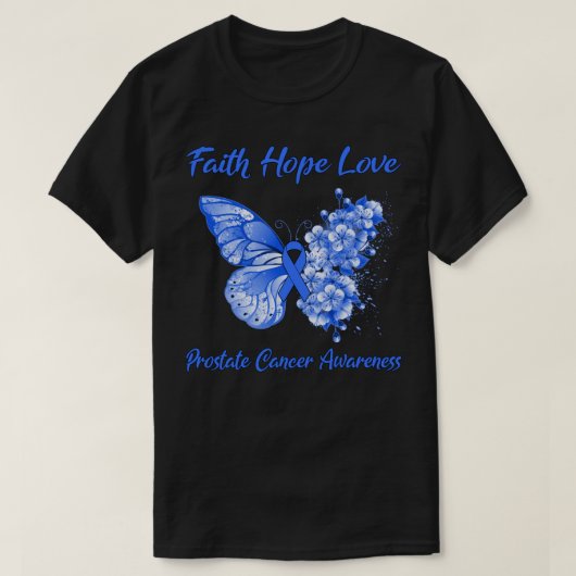 T-shirt Foi papillon Hope Love Prostate Cancer Awards (Design devant)