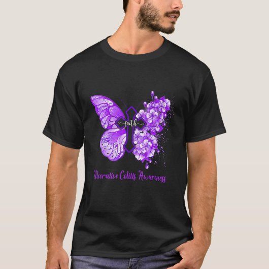 T-shirt Foi papillon pourpre Foi Ulcerative Colitis A (Devant)