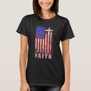 T-shirt Foi patriotique chrétienne Amour Jésus Drapeau amé