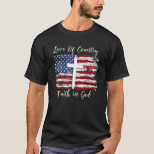 T-shirt Foi Patriotique Chrétienne En Dieu Croix Américain