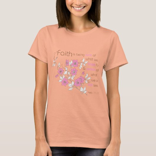 T-shirt Foi (rose et marron) (Devant)