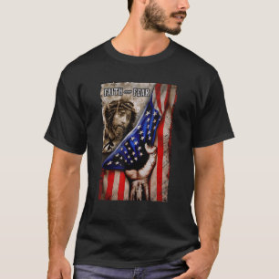T-shirt Foi sur la peur Christian Jesus Drapeau américain