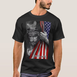 T-shirt Foi sur la peur Dieu Jésus Drapeau chrétien Drapea