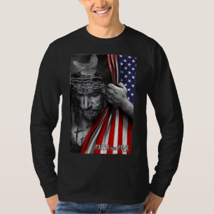 T-shirt Foi sur la peur Dieu Jésus Drapeau chrétien Drapea