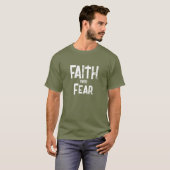T-shirt Foi sur la peur Jésus Code QR Écriture Chrétienne (Devant entier)