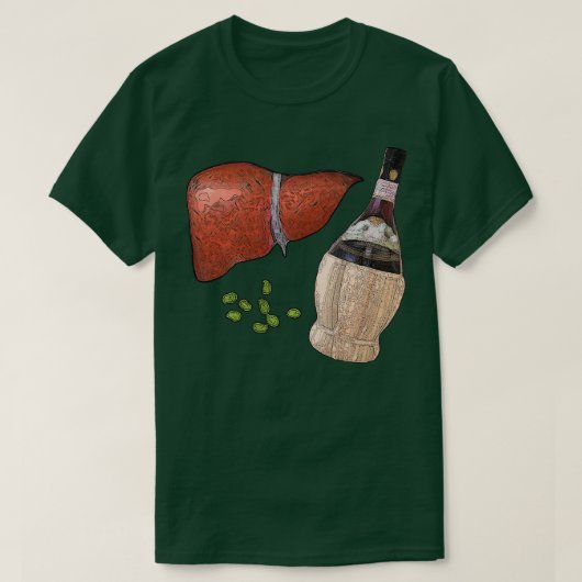 T-shirt foie, fèves, et un beau chianti (Design devant)