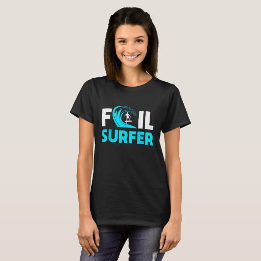 T-shirt Foil Surfing Design Ocean Wave Rider 1 (Devant entier)