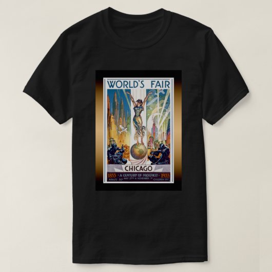 T-shirt Foire Mondiale de Chicago 1933 - Art Déco Retro Vi (Design devant)