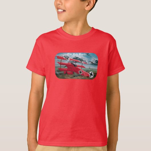 T-shirt Fokker du baron rouge triplan (Devant)