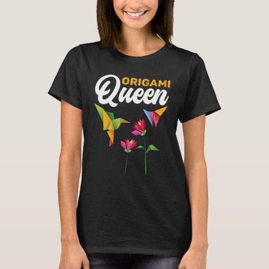 T-shirt Folding Paper Origami Queen (Devant)