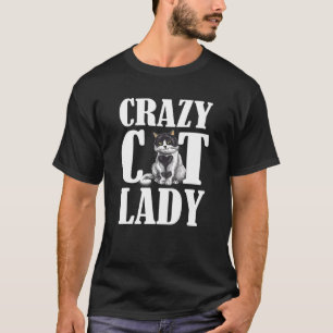 T-shirt Folle Dame de Chat Fille Filles Enfants Tout-Petit