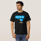 T-shirt Follow Me Little Blue Bird Twitter Nom d'utilisate (Devant entier)