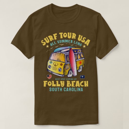 T-shirt Folly Beach Caroline du Sud (Design devant)