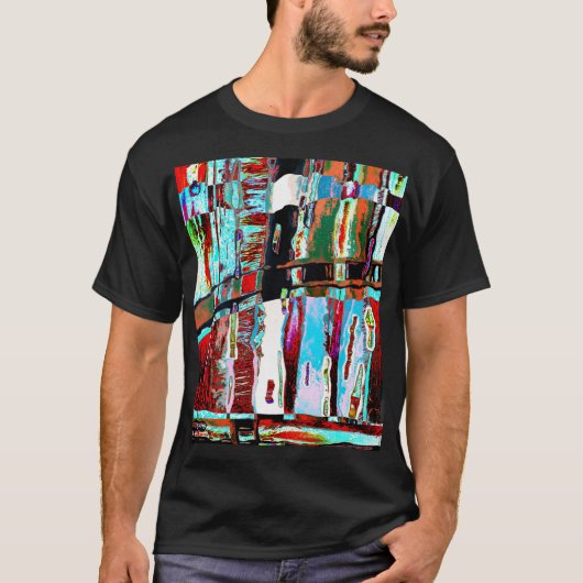 T-Shirt foncé de base – Abstrait de réflexion sur (Devant)