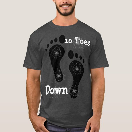 T-shirt foncé de base de 10 orteils vers le bas (Devant)