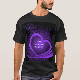 T-shirt foncé de base de coeur abstrait de pourpr