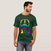 T-shirt foncé de base de paix (Devant entier)