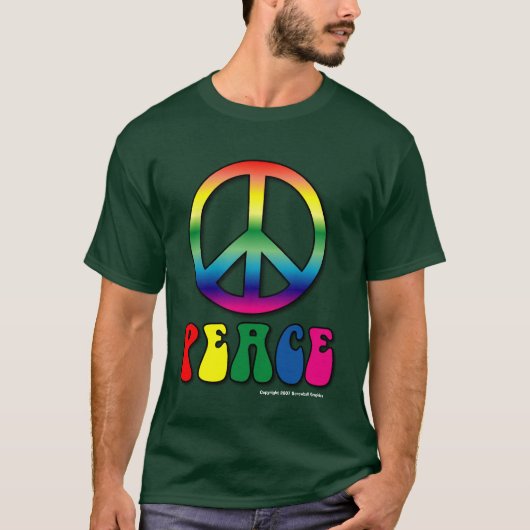 T-shirt foncé de base de paix (Devant)