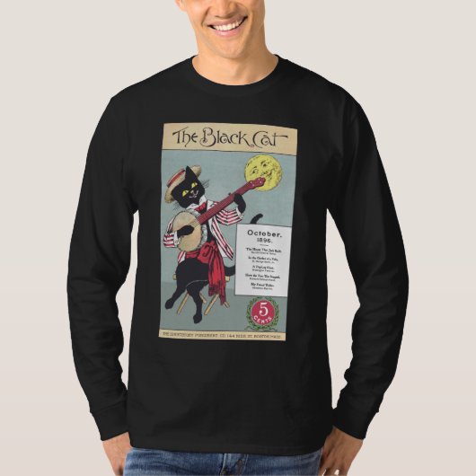 T-shirt foncé de la douille des hommes de chat (Devant)