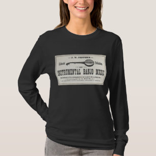 T-shirt foncé de sleeeve de dames de musique de