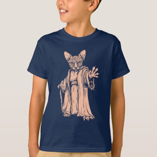 T-shirt foncé principal de Sphynx pour des enfants (Devant)