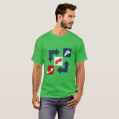 T-shirt foncé vert trèfle DESIGN USA (Devant entier)