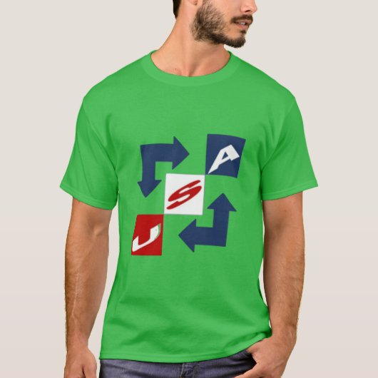 T-shirt foncé vert trèfle DESIGN USA (Devant)