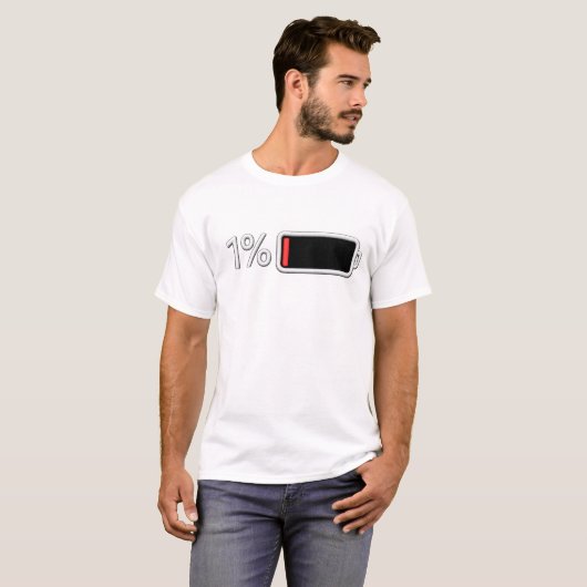 T-shirt Fonctionne à 1%... mais continue. ⚡🧢👕 (Devant entier)