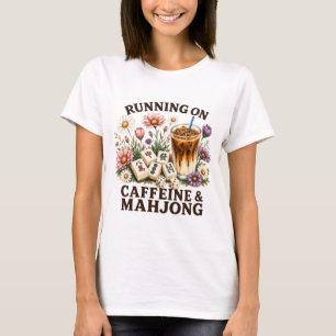 T-shirt Fonctionne à la caféine et au Mahjong