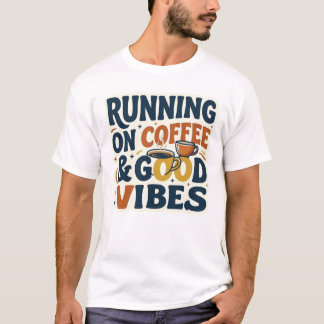 T-shirt Fonctionne au café et aux bonnes vibrations Amateu