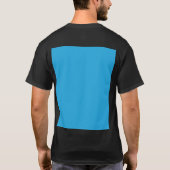 T-shirt fond bleu avec chat noir et blanc sur (Dos)