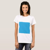 T-shirt fond bleu avec chat noir et blanc sur (Devant entier)