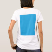 T-shirt fond bleu avec chat noir et blanc sur (Dos)