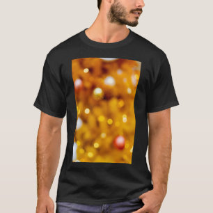 T-shirt Fond de bokeh de Noël en or festif
