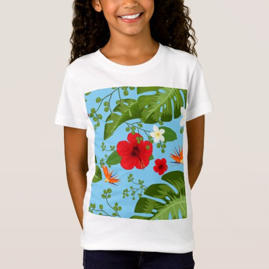 T-Shirt Fond de fleurs tropicales 12 (Devant)