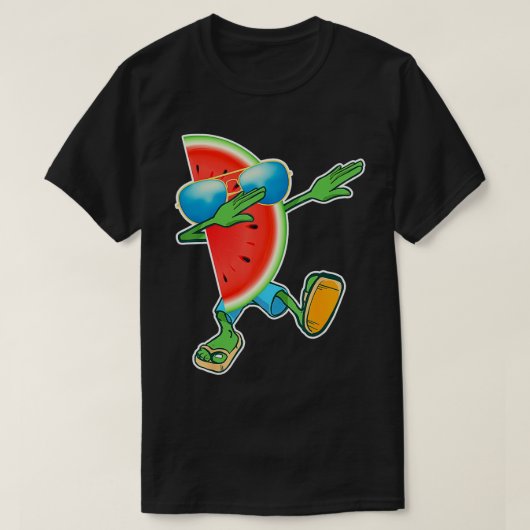T-shirt Fond de pastèque Dabbing Melon Été Adulte Fruit (Design devant)