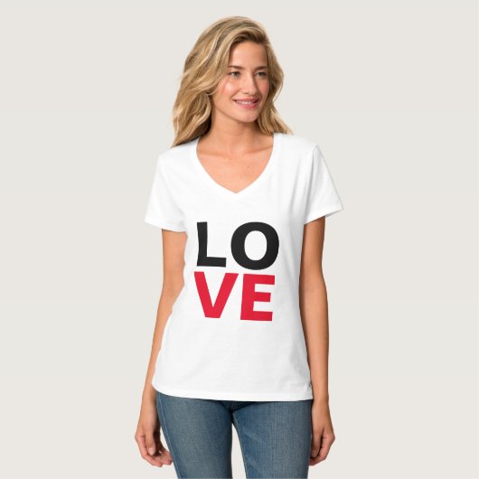 T-shirt Fond rouge unique pour l'amour romantique (Devant entier)