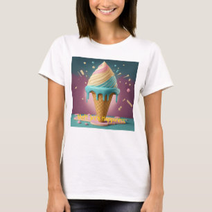 T-shirt Fondre Dans Le Bonheur Artwork De Crème De Glace