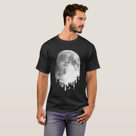 T-shirt Fondre Pleine lune Drippy Space Art (Devant entier)