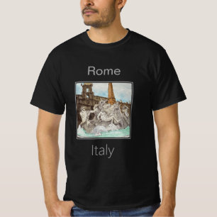 T-shirt Fontaine des Quatre Rivières de Rome sur la Piazza