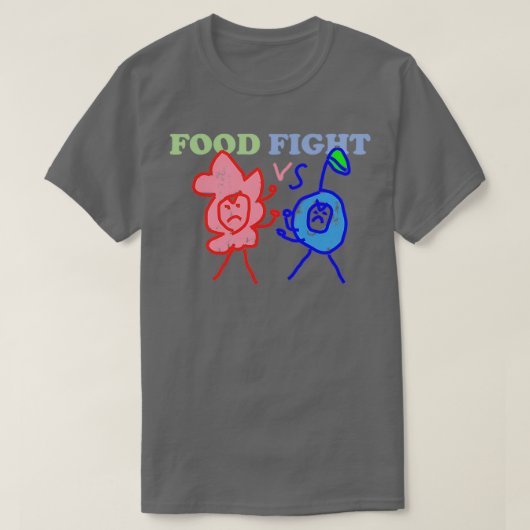 T-shirt Food Fight Raspberry vs Blueberry (Design devant)