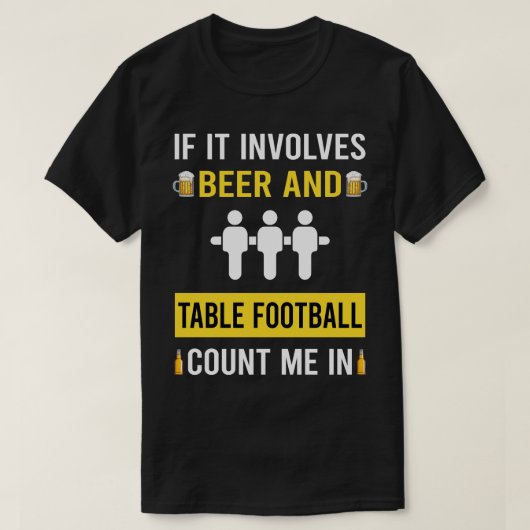 T-shirt Foosball De Bière Et Table (Design devant)
