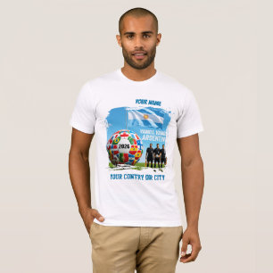 T-shirt Football 2026 Argentine Football Nom personnalisé
