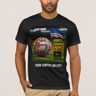 T-shirt Football 2026 Cabo Verde Nom personnalisé pays