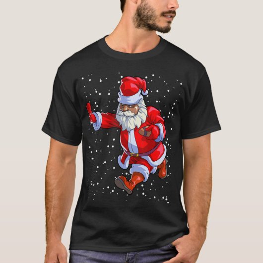 T-shirt Football afro-américain noir Santa Claus Afro C (Devant)