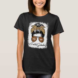 T-shirt Football Bleu La Vie De Mère Avec Mess Leopard